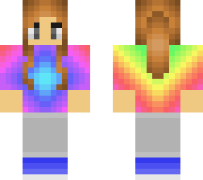 Girl with ponytail and colourful shirt