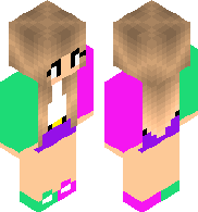 Green, Pink and Purple Flower Girl