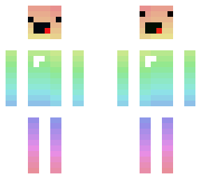 RAINBOW block head remade to not have backwards face